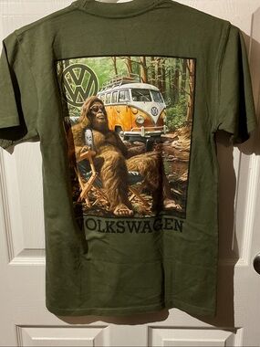 VW Logo Short Sleeve Tee with Sasquatch Hit On Back